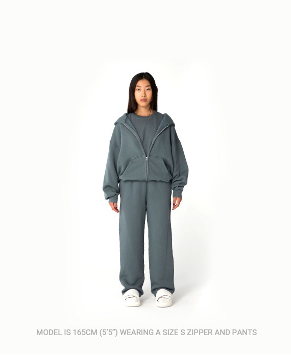 450 GSM ‘Light Heather Gray’ Zipper