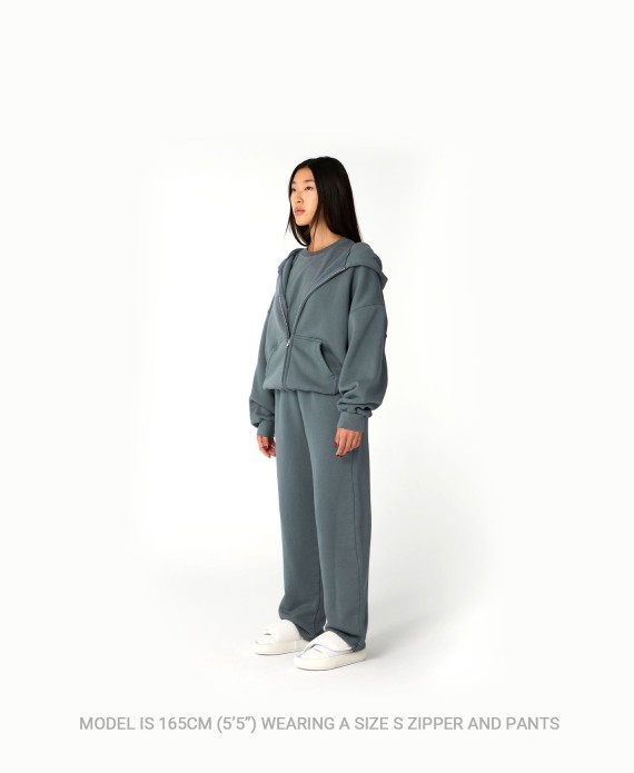 450 GSM ‘Light Heather Gray’ Zipper