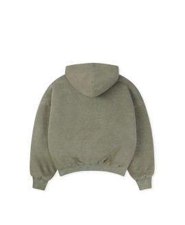 1000 GSM 'Vintage Olive' Double Hoodie