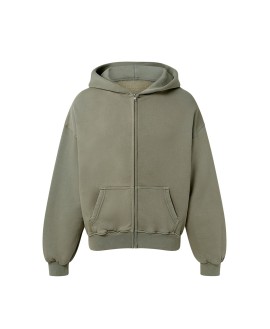450 GSM 'Vintage Olive' Zipper