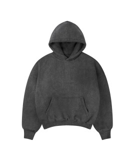 1000 GSM 'Vintage Black' Double Hoodie