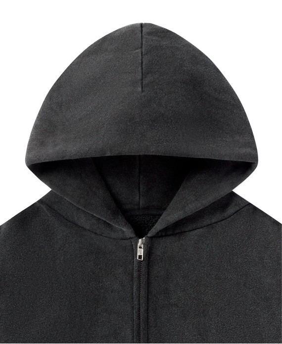 450 GSM ‘Vintage Black’ Zipper