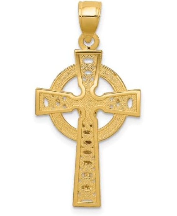 14K Solid Two Tone Gold Iona Lord Jesus Christ Crucifix Holy Cross Necklace Heart Love Irish Claddagh Celtic Religious Chain Pendant Charm Jewelry
