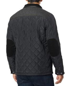 Men's Quilted Jacket with Wool Yoke