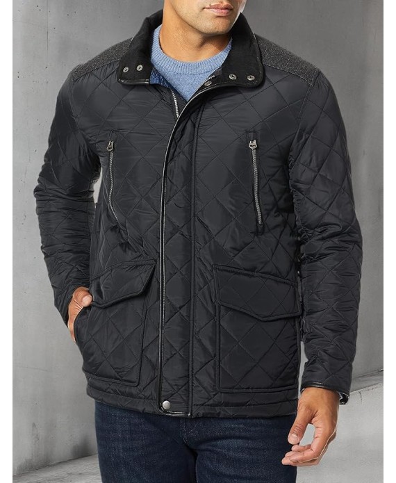 Men's Quilted Jacket with Wool Yoke