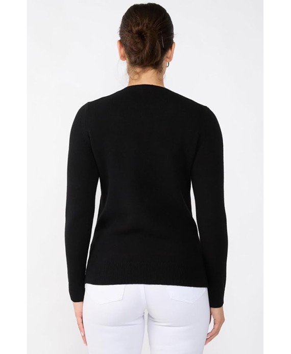 Womens 3-ply Cashmere Crewneck Sweater | Winter Cozy Cashmere Sweaters for Women