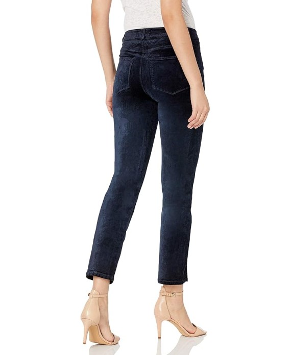Women's Cindy High Rise Perfectly Straight Lustrous Velvet Pant W/Twisted Seam Split