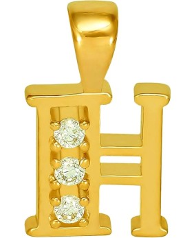 Small Initial Cubic Zirconia Letter Necklace Chain 24k Gold Plated