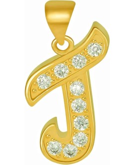 Small Initial Cubic Zirconia Letter Necklace Chain 24k Gold Plated