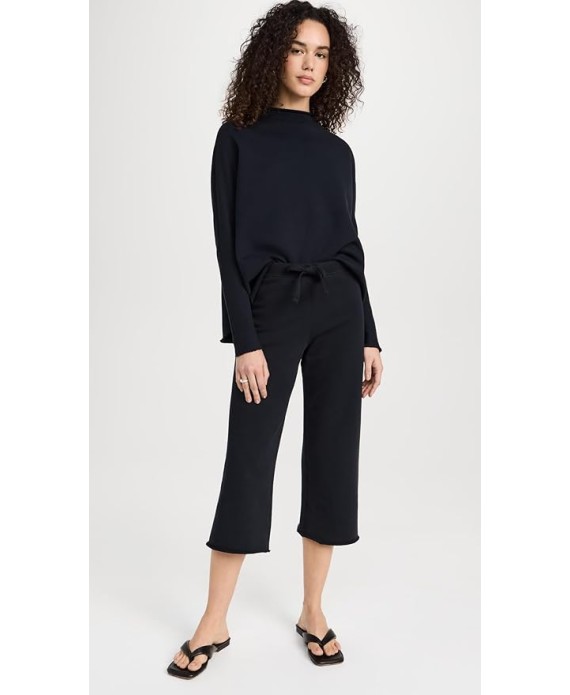 Women's Cropped Wide Leg Sweatpants
