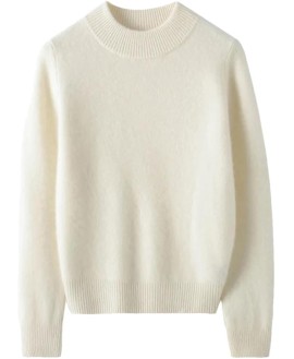 Cashmere Sweaters Women Loose Mock Neck Solid Sweater Fall Winter Pullover Knitwear