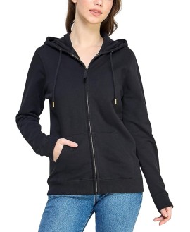 Women's GOTS Certified 100% Organic Cotton Sweatshirts Zip Up Hoodies Jacket with Pocket