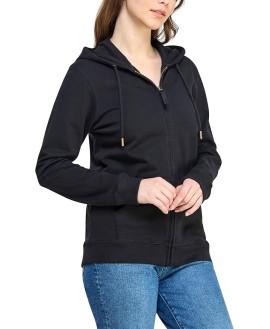 Women's GOTS Certified 100% Organic Cotton Sweatshirts Zip Up Hoodies Jacket with Pocket