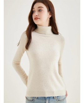 Ladies Sweater Cashmere Sweater Women Wool Turtleneck Knitwears Long Sleeve Pullovers Jumpers