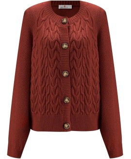 May Cardigan Braided Buttoned Loose Cut Women's Knitwear Cardigan