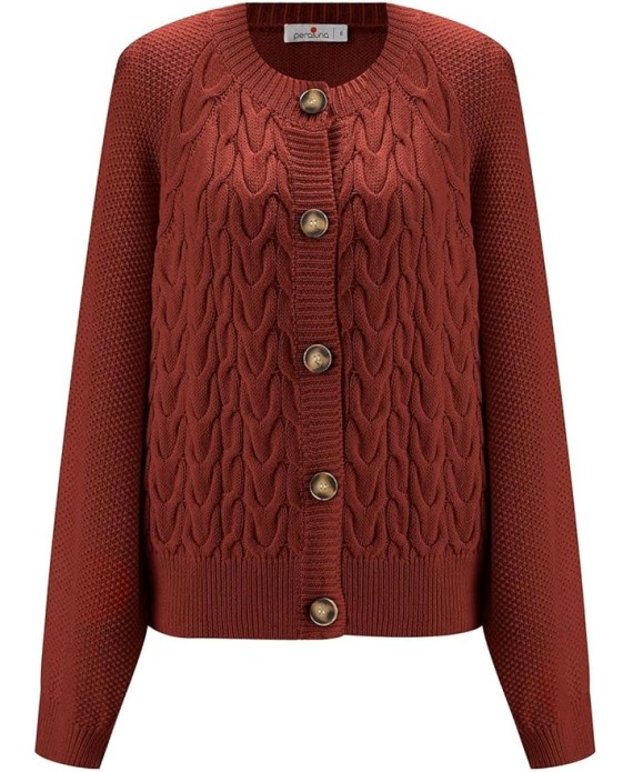 May Cardigan Braided Buttoned Loose Cut Women's Knitwear Cardigan
