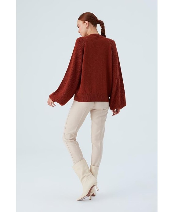 May Cardigan Braided Buttoned Loose Cut Women's Knitwear Cardigan