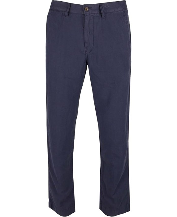 Men's Straight Fit Linen Cotton Pants NVY 33x30