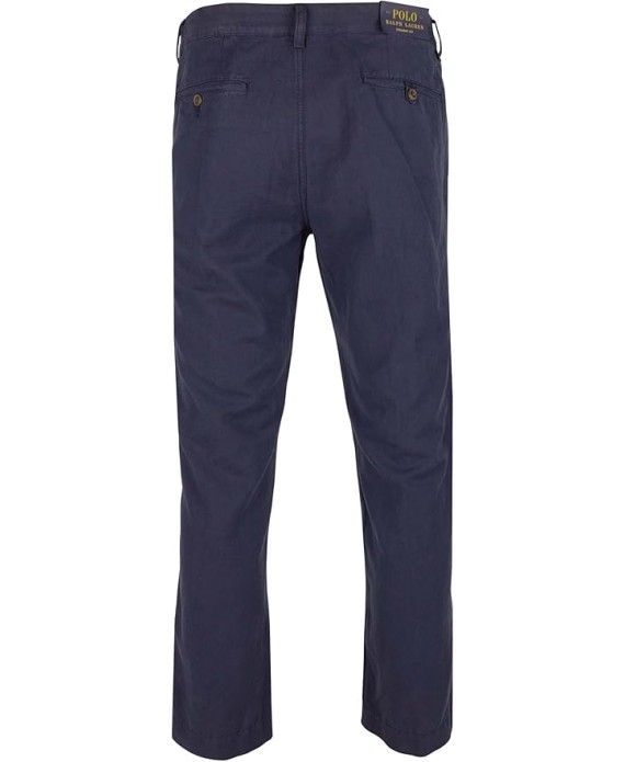 Men's Straight Fit Linen Cotton Pants NVY 33x30