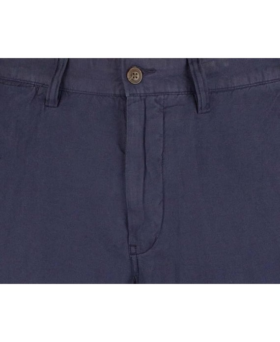 Men's Straight Fit Linen Cotton Pants NVY 33x30