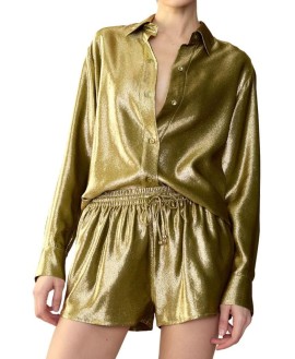Liquid Gold Lamé Shorts