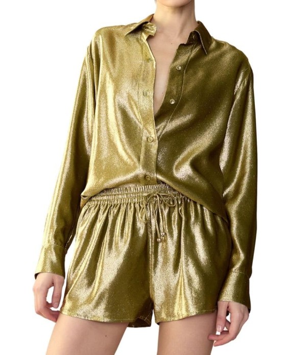 Liquid Gold Lamé Shorts