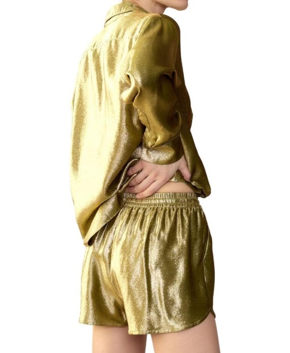 Liquid Gold Lamé Shorts