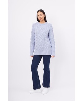 Hair Braided Crew Neck Unisex Knitwear Sweater
