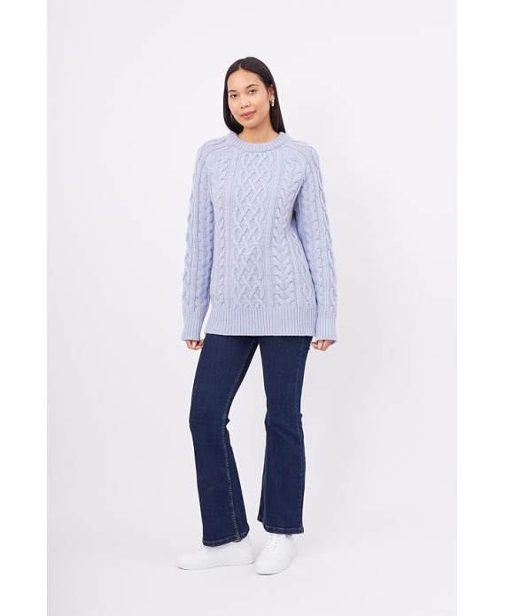 Hair Braided Crew Neck Unisex Knitwear Sweater