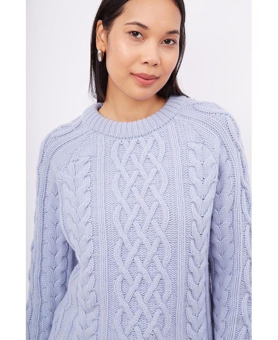 Hair Braided Crew Neck Unisex Knitwear Sweater