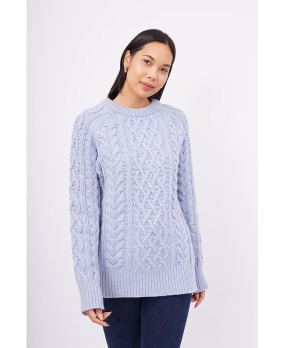 Hair Braided Crew Neck Unisex Knitwear Sweater