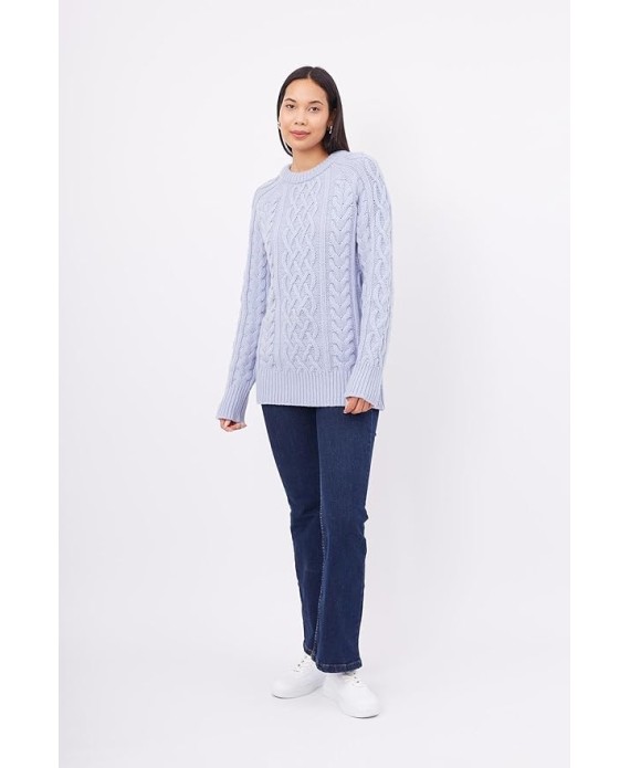 Hair Braided Crew Neck Unisex Knitwear Sweater