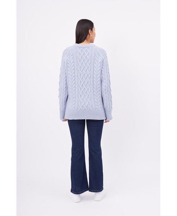 Hair Braided Crew Neck Unisex Knitwear Sweater