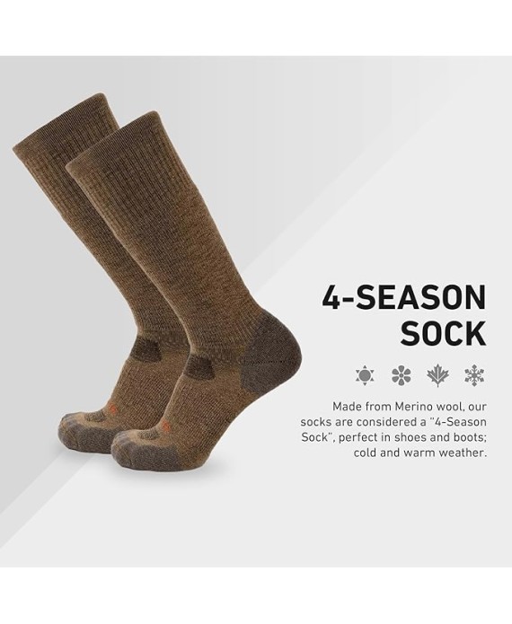 Wool Boot Socks - Merino Wool Socks Made in The USA - Lightweight Wool Hiking Socks - Warm Boot Socks for Men and Women