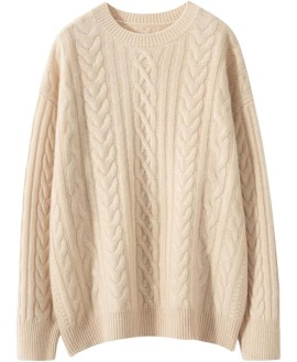 Women O-Neck Pullover Sweater Cashmere Sweater Knitwear Long Sleeves Tops