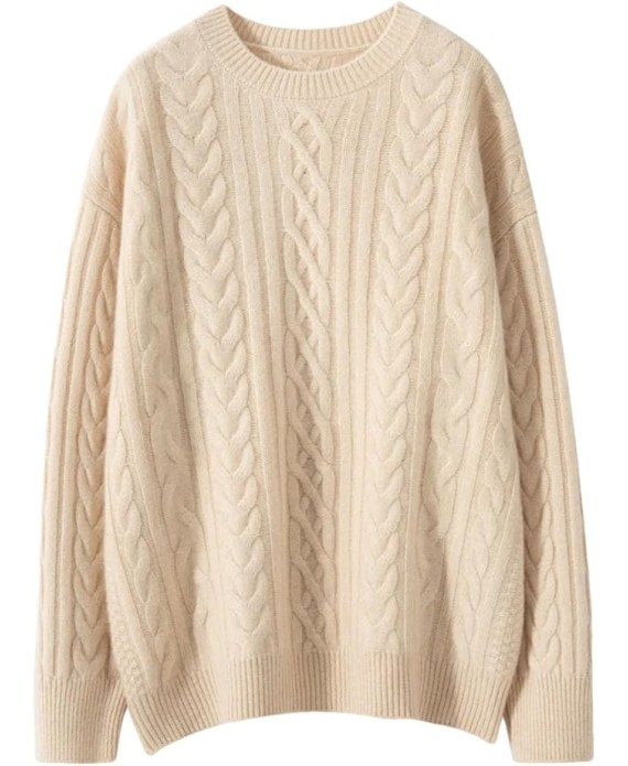 Women O-Neck Pullover Sweater Cashmere Sweater Knitwear Long Sleeves Tops