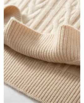 Women O-Neck Pullover Sweater Cashmere Sweater Knitwear Long Sleeves Tops