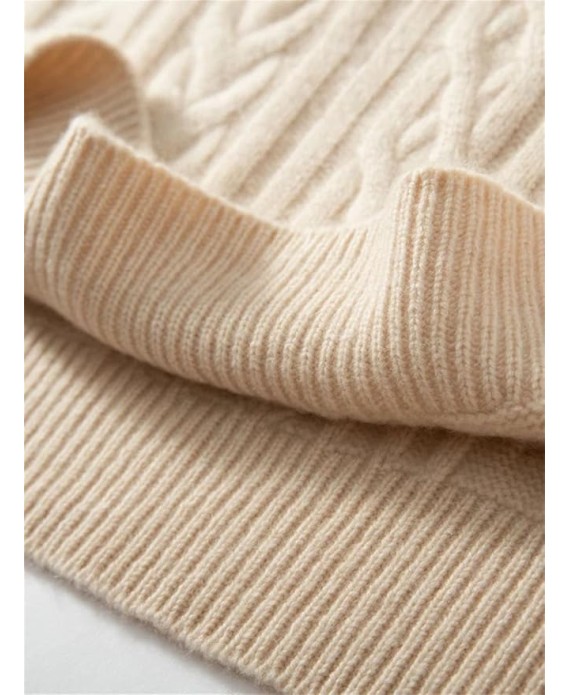 Women O-Neck Pullover Sweater Cashmere Sweater Knitwear Long Sleeves Tops