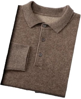 Men Lapel Pullover Knit Casual Flip Collar Sweaters Thickened Long Sleeve Knitwear Casual Sweaters