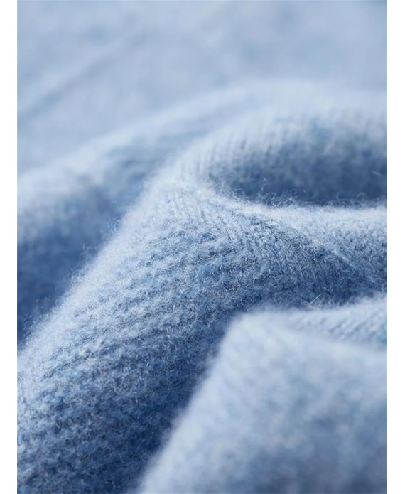 Men's Half Neck Long Sleeve Sweater Thick Mock Neck Pullover Knitwear Casual Soft Warm Sweater