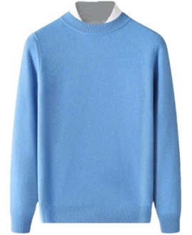 Men Slim Fit Sweater Men's O-Neck Pullover Soft Warm Comfy Bottom Knitwear Sweaters