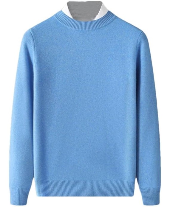 Men Slim Fit Sweater Men's O-Neck Pullover Soft Warm Comfy Bottom Knitwear Sweaters