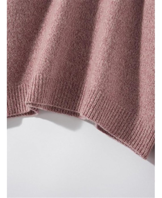 Women Wool Knit Sweater Turtleneck Pullover Jumpers Loose Simple Warm Solid Color Knitwear