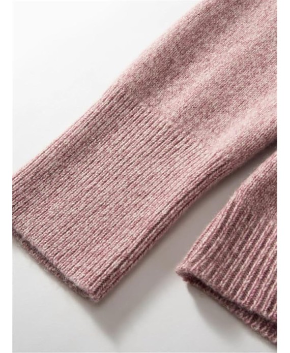 Women Wool Knit Sweater Turtleneck Pullover Jumpers Loose Simple Warm Solid Color Knitwear