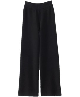 Women's Cashmere Straight Pants Winter Knitwear Thick Soft Warm Trousers Solid Sweatpants