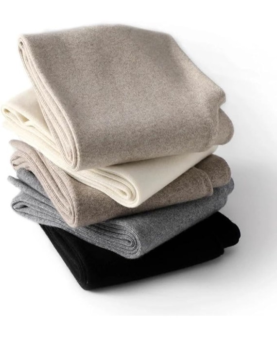 Women's Cashmere Straight Pants Winter Knitwear Thick Soft Warm Trousers Solid Sweatpants