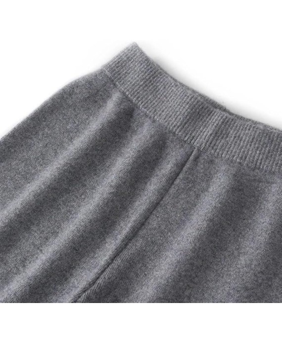 Women's Cashmere Straight Pants Winter Knitwear Thick Soft Warm Trousers Solid Sweatpants