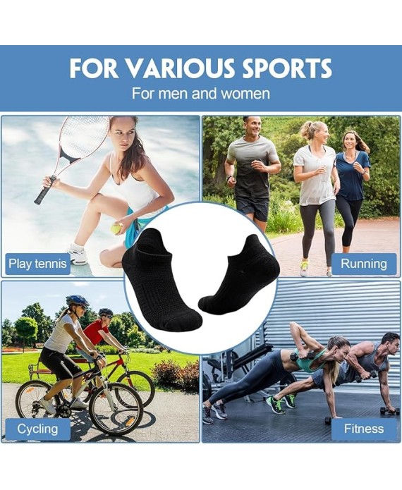 Ankle Athletic Running Socks Cushioned Breathable Low Cut Sports Tab Socks for Men and Women (100 Pairs)