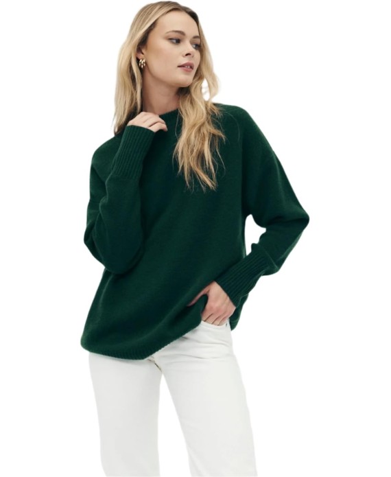 Womens Luxe Cashmere Oversized Crewneck Sweater