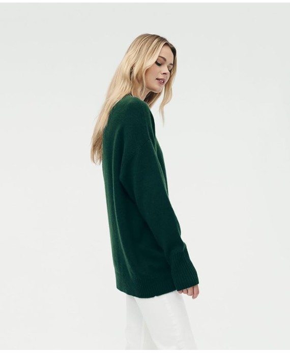 Womens Luxe Cashmere Oversized Crewneck Sweater
